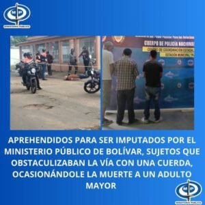Adulto mayor murió tras chocar con un mecate que trancaba una calle en Bolívar