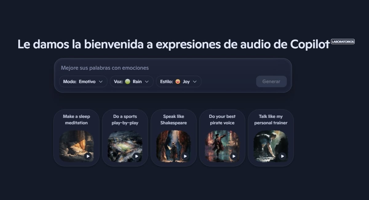 Copilot incorpora un modo Guion para la generación de audio